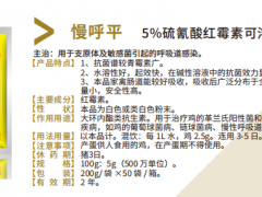 主治鸡支气管炎、喉气管炎、慢呼道病及新城疫、感冒等病毒疾病。